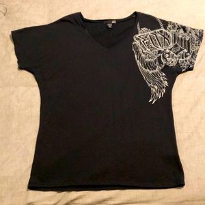 Fox Racing black, v-neck shirt